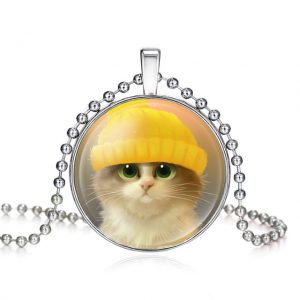 Cute Cat Glass Pendant