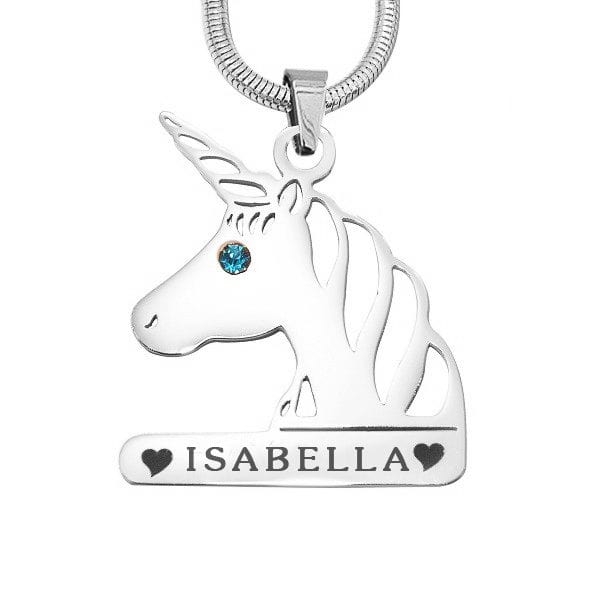 Unicorn Head Necklace - Silver