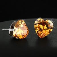 4mm Heart Cut 316 Stainless Steel Cubic Zirconia Stud Earrings