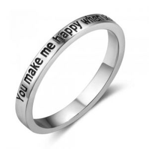 "You make me happy when skies are grey” Vintage 925 Sterling Silver Ring