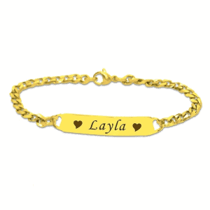 Personalised Heart Bracelet -  Gold