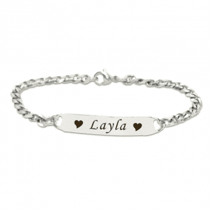 Personalised Heart Bracelet -  Silver