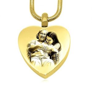 Heart Photo Canister - Gold