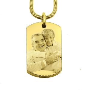 Personalised Memory Photo Tag Canister Necklace - Gold