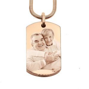 Personalised Memory Photo Tag Canister Necklace - Rose Gold