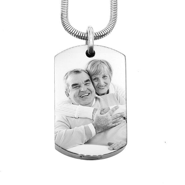 Personalised Memory Photo Tag Canister Necklace - Silver