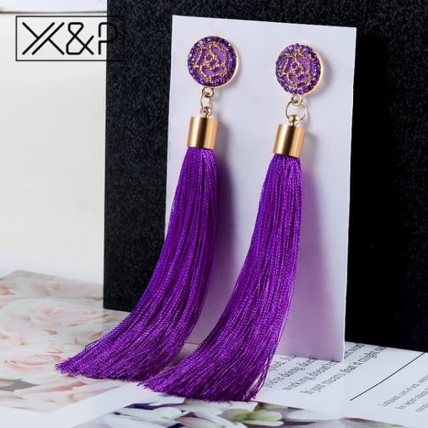 Bohemian Crystal Tassel Earrings