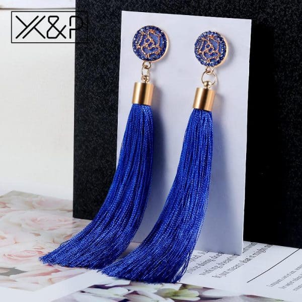 Bohemian Crystal Tassel Earrings