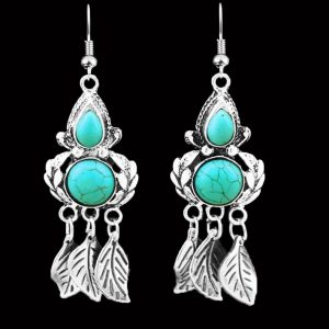 Turquoise Leaf Earrings