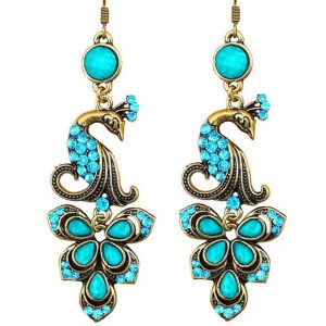 Turquoise Peacock Earrings