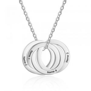 Stainless Steel 4 Russian Ring Necklace