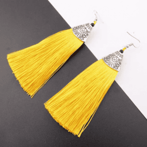 Vintage Tassel Earrings - Yellow