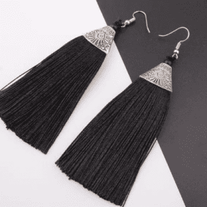 Vintage Tassel Earrings - Black