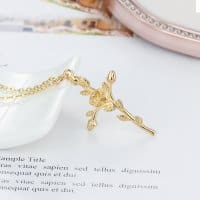Latin Rose Cross Gold Plated Necklace