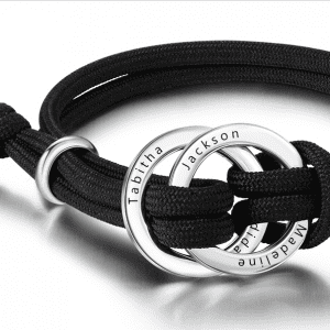 Personalised Men's Circle Engraved Bracelet