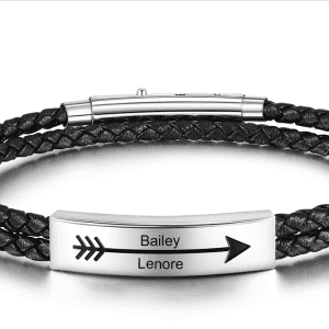 Personalised Men's Couples Engraved Bracelet