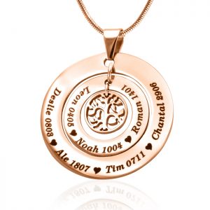 Circle of Loved Ones Tree Personalised Necklace - Rose Gold