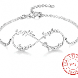 Sterling Silver Personalised Infinity Bracelet