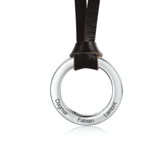 Men's Personalised Stainless Steel & Leather Necklace