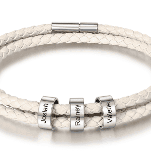 Stainless Steel Personalised Name Plate Braided Bracelet (3 names)