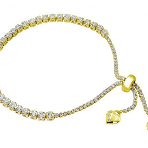 Isla Gold Diamond CZ Slider Tennis Bracelet