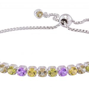 Isla Silver Multi Gemstone Slider Tennis Bracelet