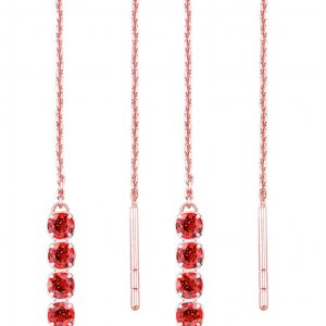 Isla Elegant Drop Garnet CZ Gemstone Earrings