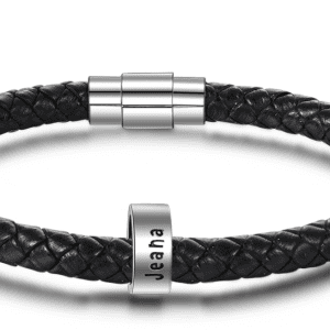 Men's Stainless Steel Personalised Name Plate Braided Bracelet (1 Name)