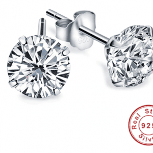 Sterling Silver CZ Stud Earrings