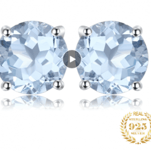 925 Sterling Silver 2ct Blue Topaz Stud Earrings