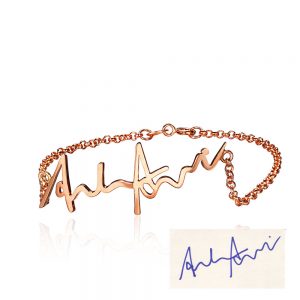 Rose Gold Personalised Signature Bracelet
