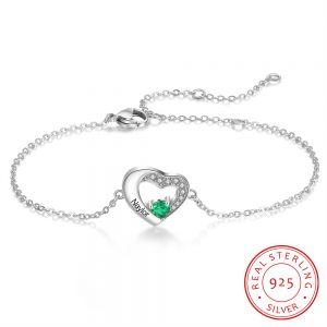 Engraved Single Heart Bracelet