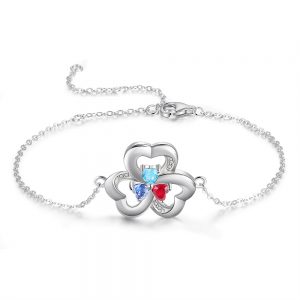 Engraved Three Heart Bracelet