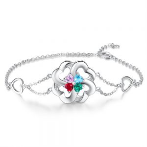 Engraved Four Heart Bracelet