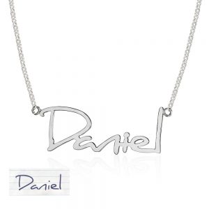 Custom Necklace with Your Own Signature in Sterling Silver