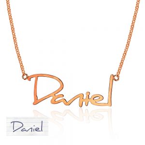 Custom Necklace with Your Own Signature Rose Gold Plated