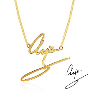 Your Handwritten Signature Gold Plated Necklace