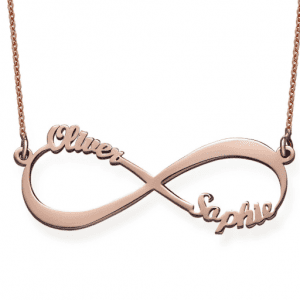 Infinity Name Necklace in Rose Gold Plating