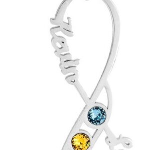 Infinity Name Necklace with Birthstones