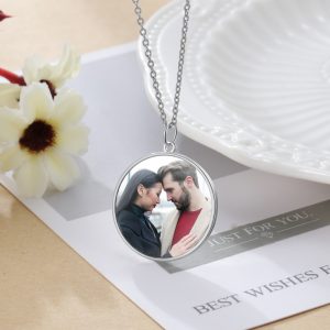 Personalised Coloured Photo Round Necklace