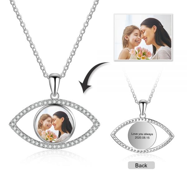 Eye Shaped Photo Necklace