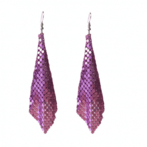 Sequin Tassel Earrings in Pink