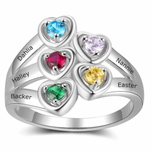 Five Birthstone Ring with Engraving