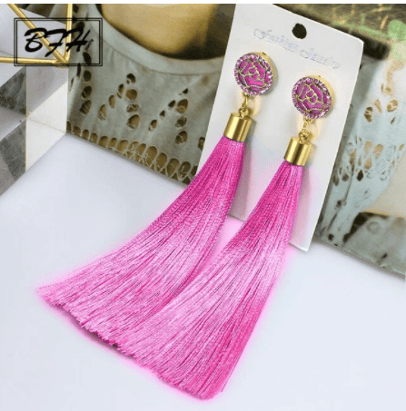 Bohemian Crystal Tassel Earrings