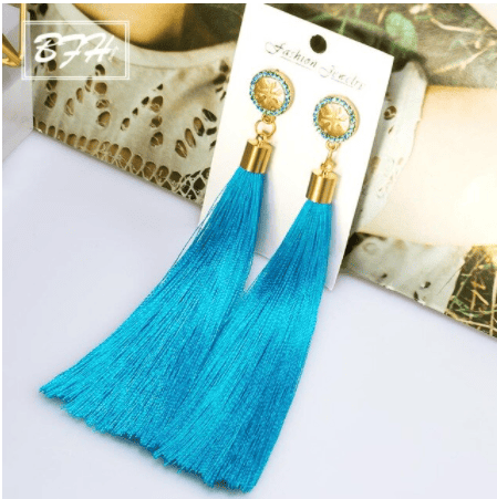 Bohemian Crystal Tassel Earrings
