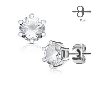 CZ 316L Surgical Steel Stud Earrings