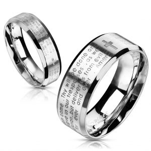 Men's Lord's Prayer Stainless Steel Ring