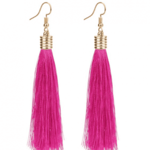 Trendy Handmade Tassel Earrings - Rose