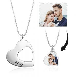 Heart Necklace with separate Photo Necklace
