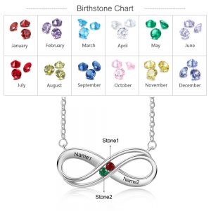 Birthstone Engraved Infinity Necklace